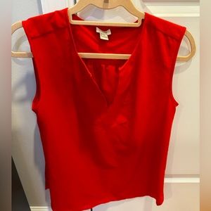 J crew red sleeveless blouse